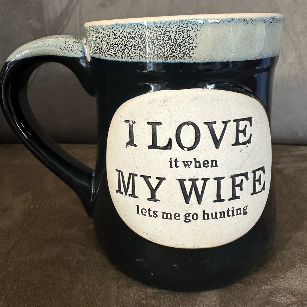 Burton Black and Cream 'I Love My Wife' Hunting Mug